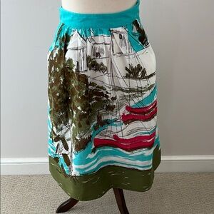 NWT Anthropologie We Love ❤️ Vera High Waisted Scenic Skirt Size 0